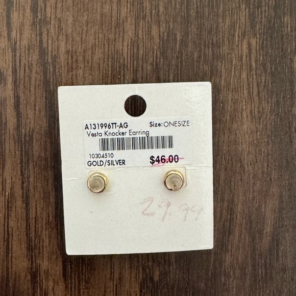 Evereve Vesta knocker Gold and Silver Tone Hoop Earrings - Picture 10 of 11